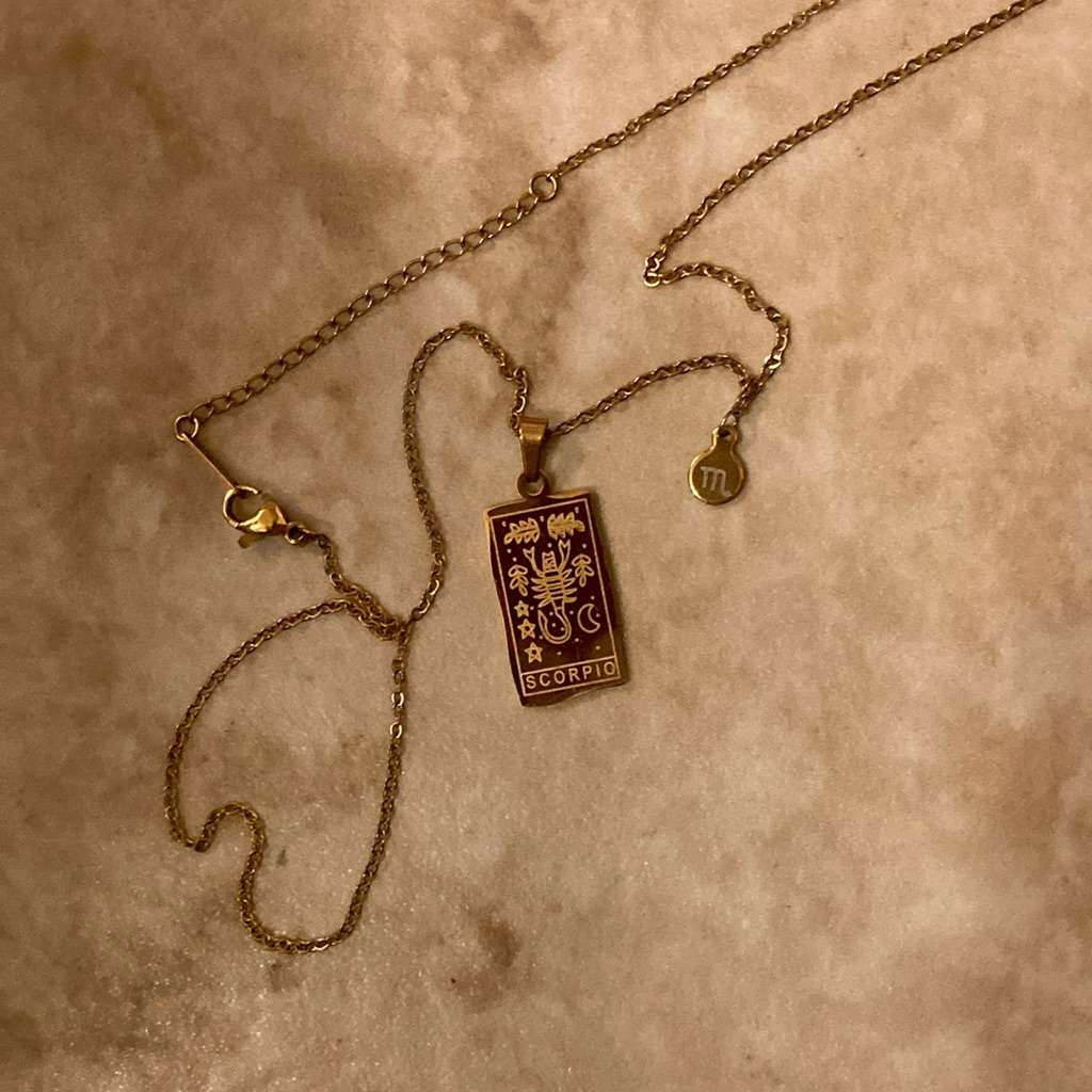 Gold Scorpio Zodiac Pendant Necklace
